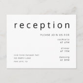 Zwart Witte Typografie Elegante Trouwreceptie Informatiekaartje (Voorkant)
