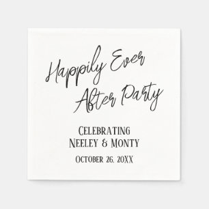 Zwart-witte typografie, gelukkig altijd na feestje servet