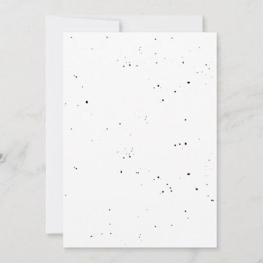 Zwart-witte typografie Splatter Dank u Bedankkaart (Achterkant)