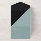 Zwart-witte typografie uitnodiging all-in-one (Buitenkant)