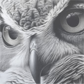 Zwart-witte uil gezicht sticker (Voorkant)