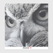 Zwart-witte uil gezicht sticker (Vel)