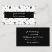 Zwart-witte Uil Visitekaartjes (Voorkant / Achterkant)