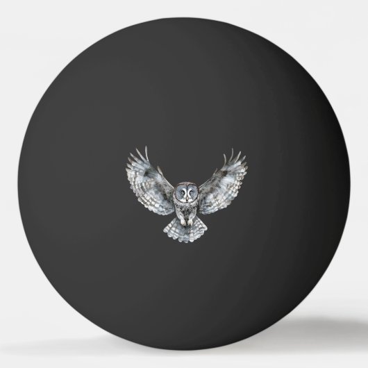 Zwart Witte Uilenmaan Pingpongbal (Voorkant)