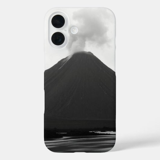 Zwart-witte uitbarsting van een vulkaan Case-Mate iPhone case (Achterkant)