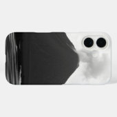 Zwart-witte uitbarsting van een vulkaan Case-Mate iPhone case (Achterkant (horizontaal))