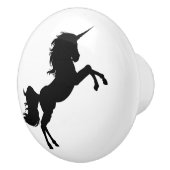 Zwart-witte Unicorn Fairytale Knob Keramische Knop (Rechts)