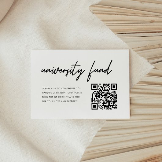 Zwart & Witte Universiteitsfonds QR-code Afstudere Informatiekaartje