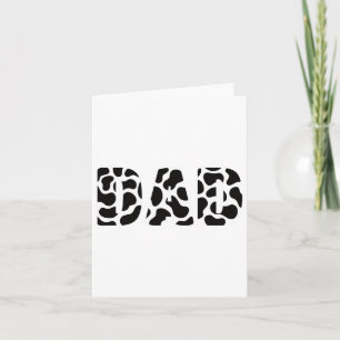 Zwart Witte Vader Koe Print Cowboy Dier Patroon Fa Kaart