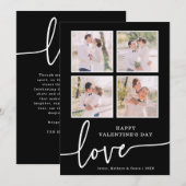Zwart-witte Valentijnsdag Kaart (Voorkant / Achterkant)