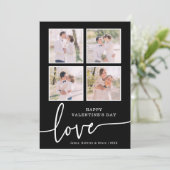Zwart-witte Valentijnsdag Kaart (Staand voorkant)