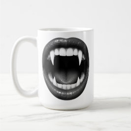 Zwart Witte Vampier Tanden Gotische Halloween Koffiemok