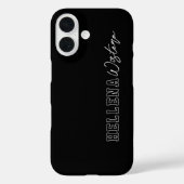 Zwart Witte Varsity College Monogram Script Naam Case-Mate iPhone Case (Achterkant)