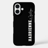 Zwart Witte Varsity College Monogram Script Naam Case-Mate iPhone Case (Achterkant)