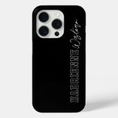 Zwart Witte Varsity College Monogram Script Naam Case-Mate iPhone Case (Achterkant)