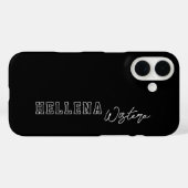 Zwart Witte Varsity College Monogram Script Naam Case-Mate iPhone Case (Achterkant (horizontaal))