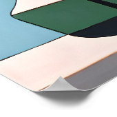 Zwart-witte vazen met rode bloemen poster (Hoek)