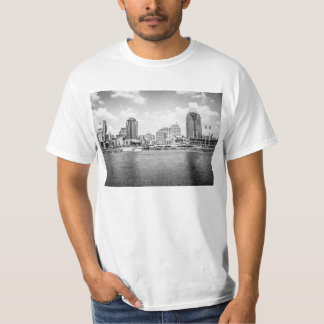 Zwart-witte veldlijn t-shirt