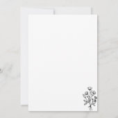 Zwart-witte ventilator Bouquet Boho minimal Kaart (Achterkant)