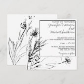 Zwart-witte ventilatorschets Botanisch Kaart (Voorkant / Achterkant)