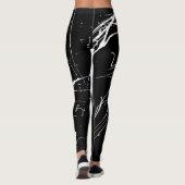 Zwart-witte verf splat leggings (Achterkant)