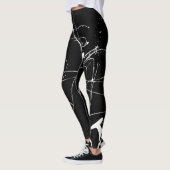 Zwart-witte verf splat leggings (Links)