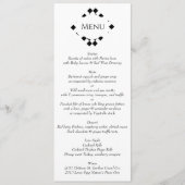 Zwart-witte verfijnde bruiloft menu (Voorkant)