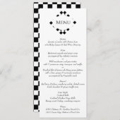 Zwart-witte verfijnde bruiloft menu (Voorkant / Achterkant)