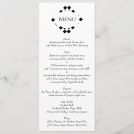Zwart-witte verfijnde bruiloft menu