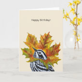 Zwart-witte verjaardagszanger kaart (Gele Bloem)