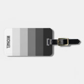 Zwart-witte verloopstrepen met naam bagagelabel (Voorkant horizontaal)