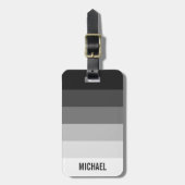 Zwart-witte verloopstrepen met naam bagagelabel (Voorkant verticaal)