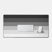 Zwart-witte verloopstrepen met naam bureaumat (Keyboard & Muis)
