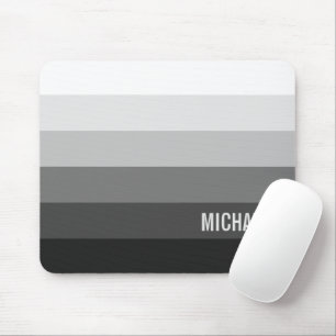 Zwart-witte verloopstrepen met naam muismat