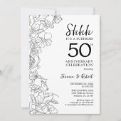 Zwart Witte Verrassing 50ste Verjaardag Kaart (Voorkant)