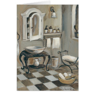 Zwart-witte verrijkte Franse badkamer