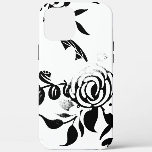 Zwart & Witte Vervagende Bloem iPhone Hoesje (Achterkant)