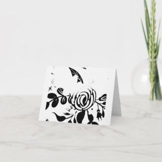 Zwart & Witte Vervagende Bloem Notecard 4x6 Bedankkaart