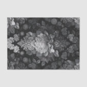 Zwart Witte Victoriaanse Bloemendecoupage Tissuepapier (Voorkant)