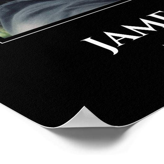 Zwart-witte viering van het leven met foto-rouwadv poster (Hoek)