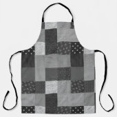 Zwart-witte vierkanten van  patchwork schort (Voorkant)