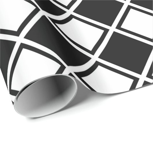 Zwart-witte vierkantjes cadeaupapier (Rol Hoek)