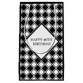 Zwart-witte vierkantjes klein cadeauzakje (Voorkant)