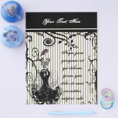 Zwart-witte vintage jurk en hoed flyer (Enkel)