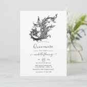 Zwart-witte Vintage Quinceañera Kaart (Staand voorkant)