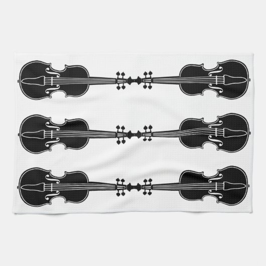 Zwart-witte violen handdoek (Horizontaal)