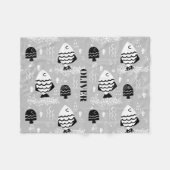 Zwart-witte vis fleece deken (Voorkant (Horizontaal))