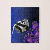 Zwart-witte vis koraal illustratie legpuzzel (Verticaal)