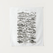  zwart-witte vis, oceaan, ichthyoloog wandkleed (Voorkant)