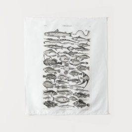  zwart-witte vis, oceaan, ichthyoloog wandkleed